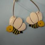 Bees Hoop Earrings